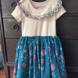 Floral Kids Dress with Embroidered Collar